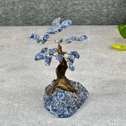 Natural Sodalite Bonsai Tree with Sodalite Base