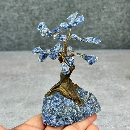 Natural Sodalite Bonsai Tree with Sodalite Base