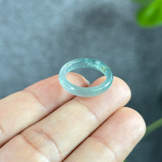 Jadeite vert d'eau translucide Super VIP, taille de bague 1.6