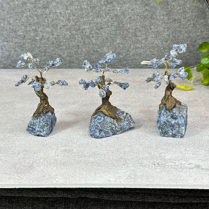 Natural Sodalite Bonsai Tree with Sodalite Base