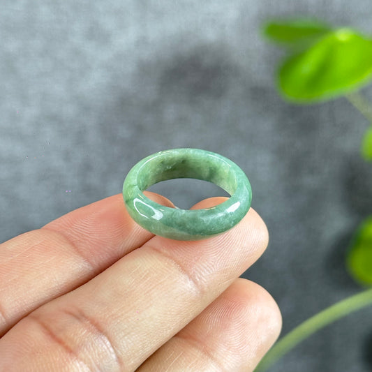 Water Green Natural Jadeite Jade Ring Size 1.8