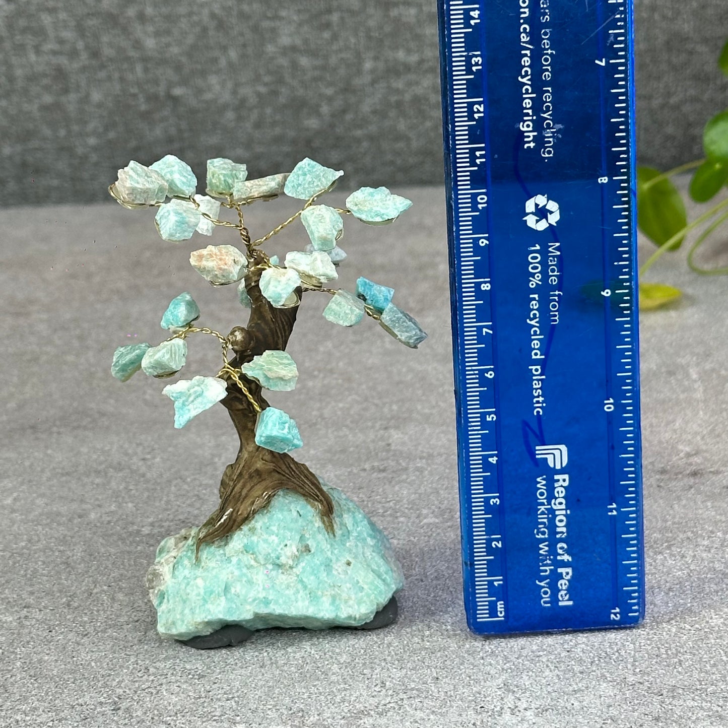 Natural Amazonite Bonsai Tree with Amazonite Base