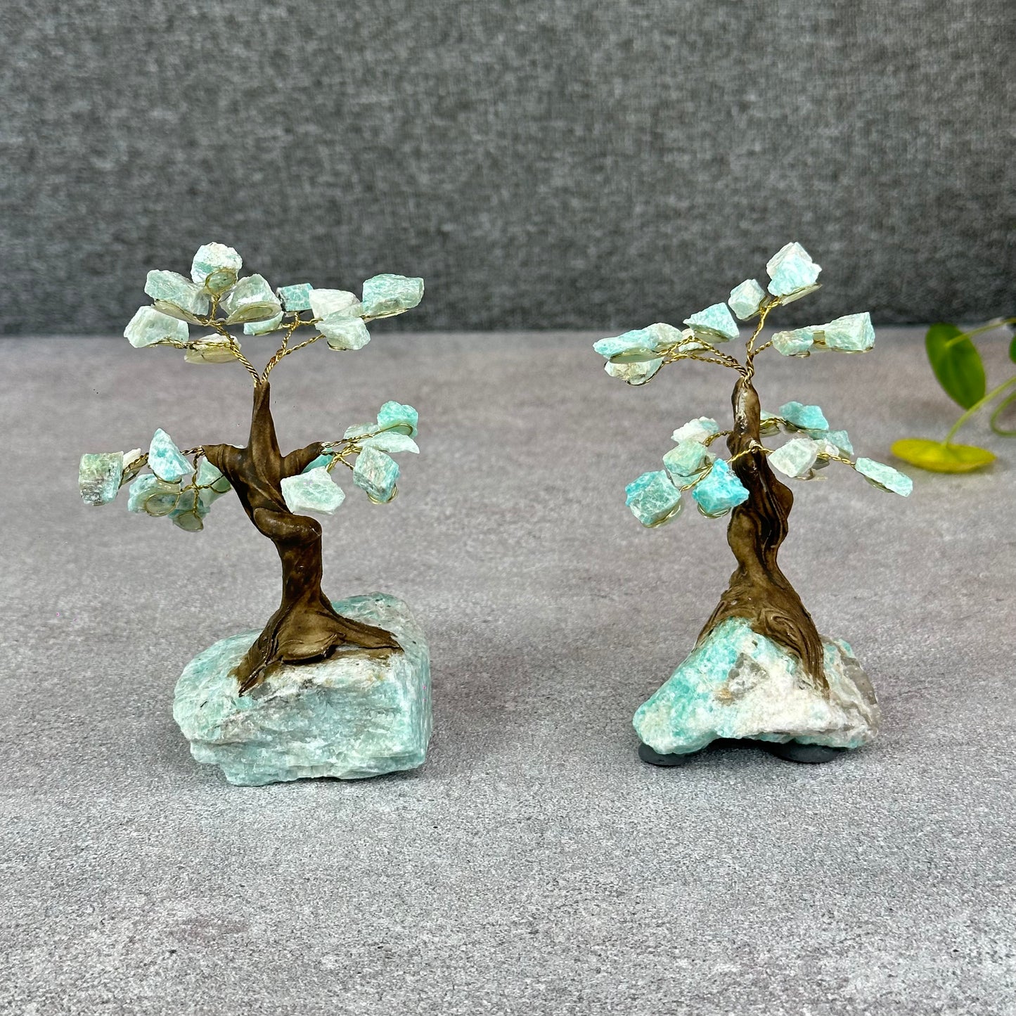 Natural Amazonite Bonsai Tree with Amazonite Base