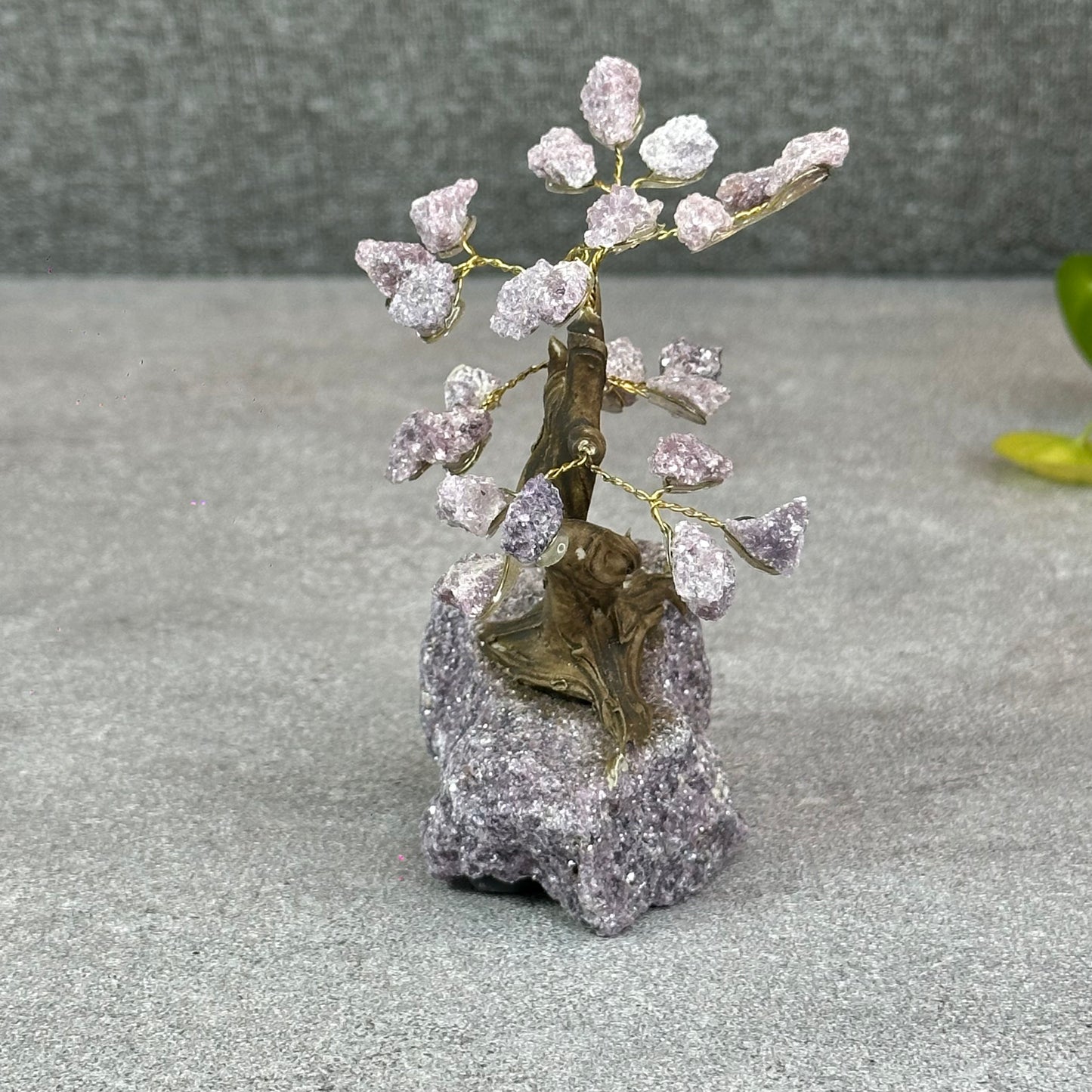 Natural Purple Lepidolite Bonsai Tree with Purple Lepidolite Base