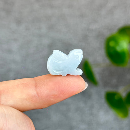 Natural Ivory Light Green Jadeite Jade Bunny Charm