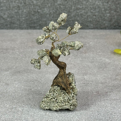 Natural Pyrite Bonsai Tree with Pyrite Base