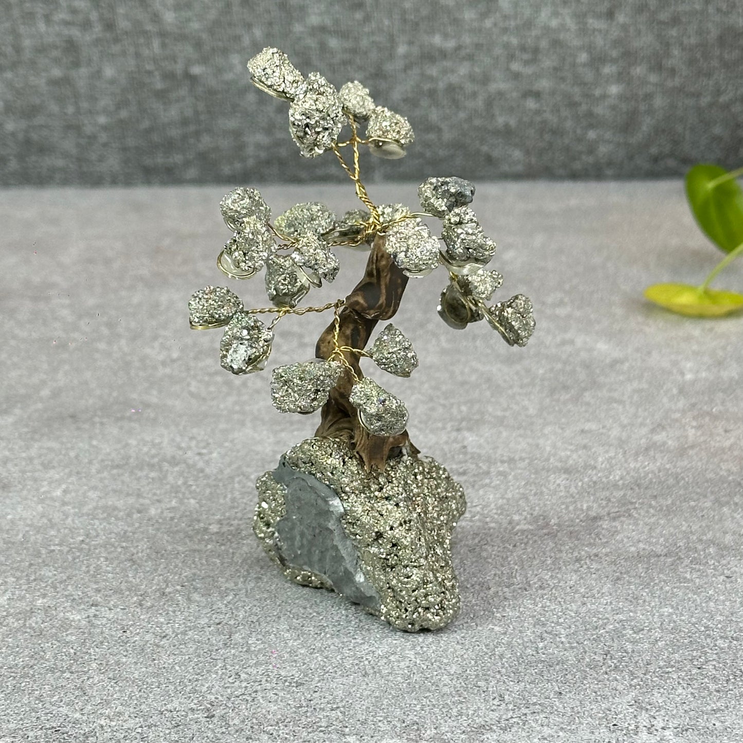 Natural Pyrite Bonsai Tree with Pyrite Base