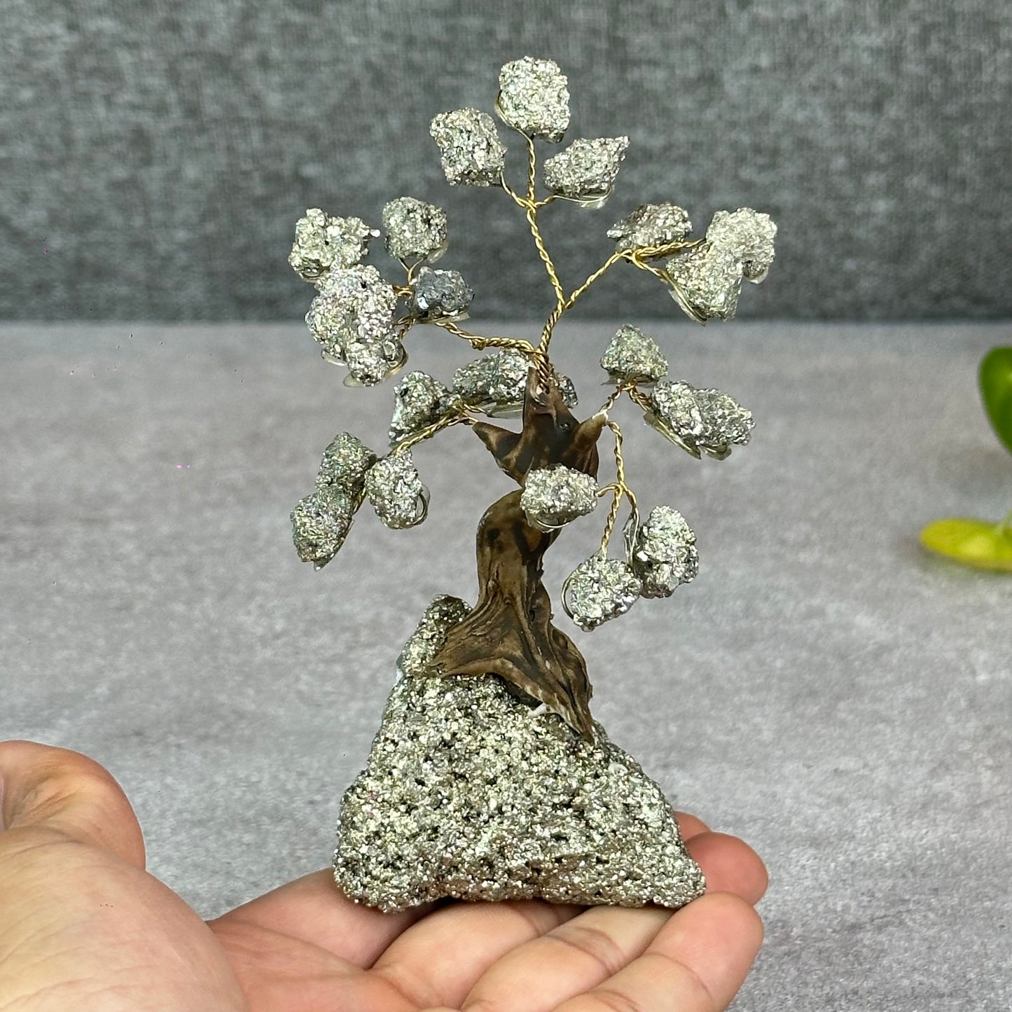 Natural Pyrite Bonsai Tree with Pyrite Base