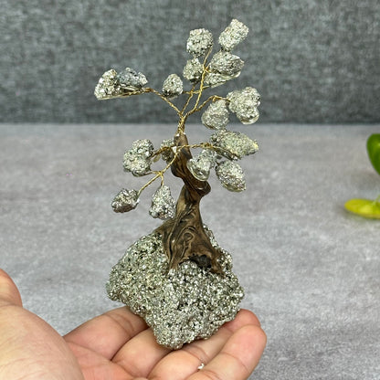 Natural Pyrite Bonsai Tree with Pyrite Base