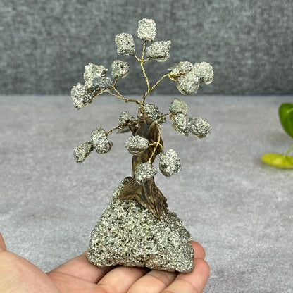 Natural Pyrite Bonsai Tree with Pyrite Base