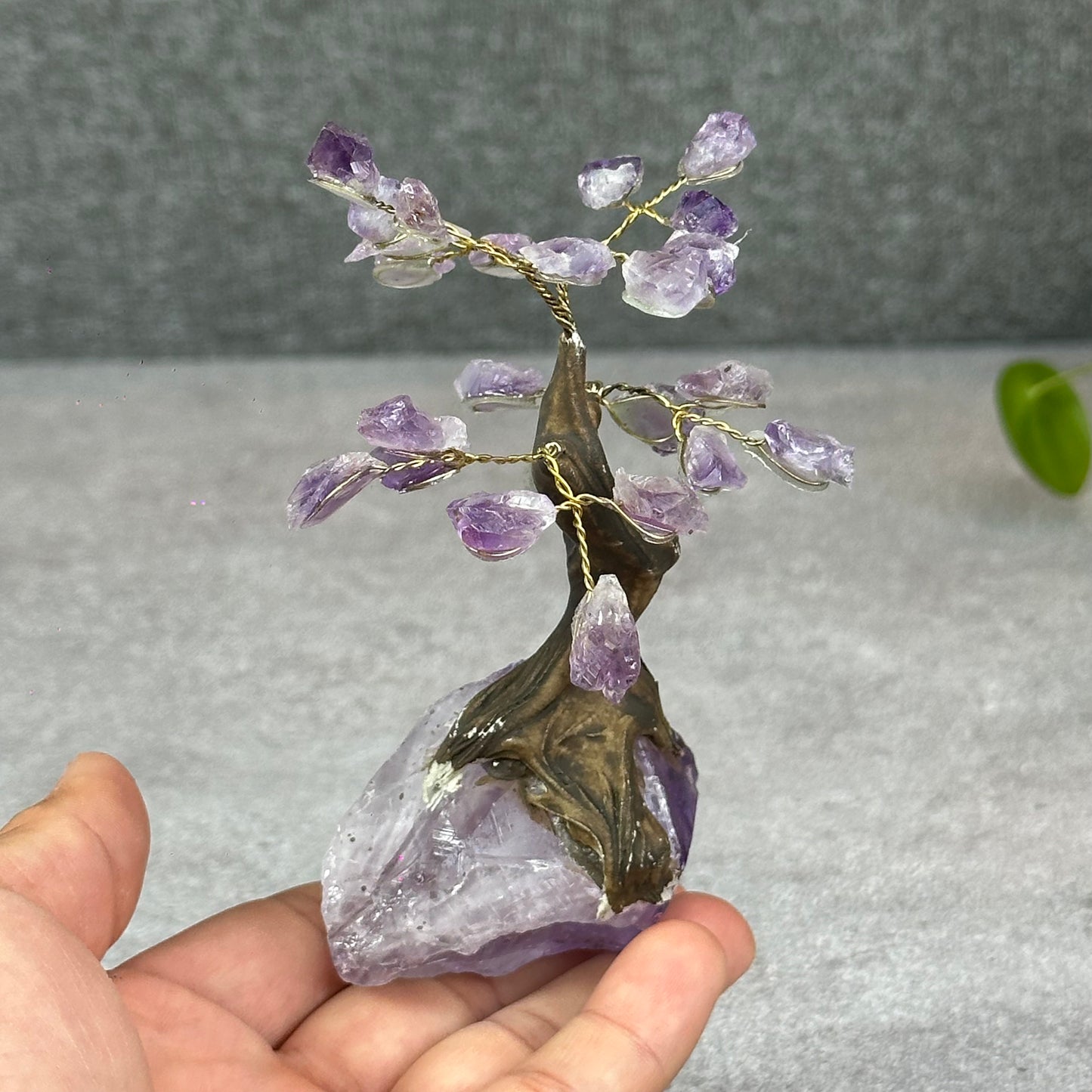 Natural Amethyst Bonsai Tree with Amethyst Base