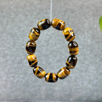 Lu Thong Natural Golden Brown Tiger Eye Bracelet Size 18 mm by 13 mm