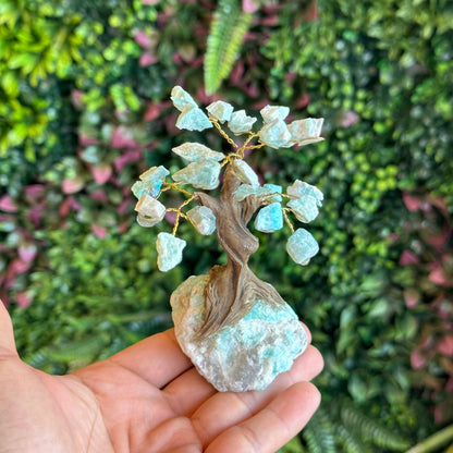 Natural Amazonite Bonsai Tree with Amazonite Base