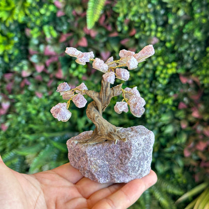 Natural Purple Lepidolite Bonsai Tree with Purple Lepidolite Base