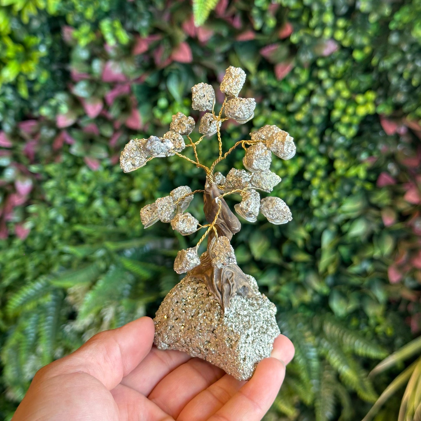 Natural Pyrite Bonsai Tree with Pyrite Base