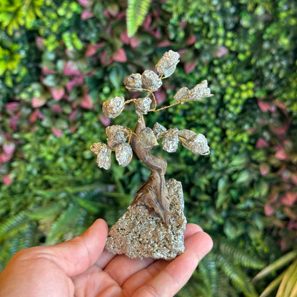 Natural Pyrite Bonsai Tree with Pyrite Base