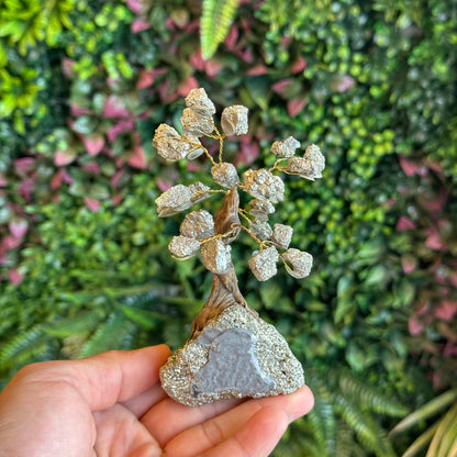 Natural Pyrite Bonsai Tree with Pyrite Base