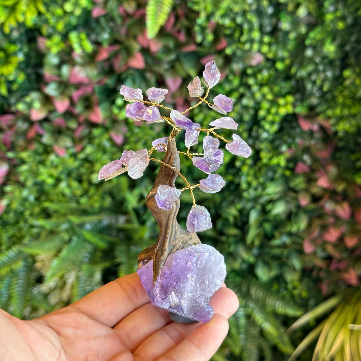 Natural Amethyst Bonsai Tree with Amethyst Base