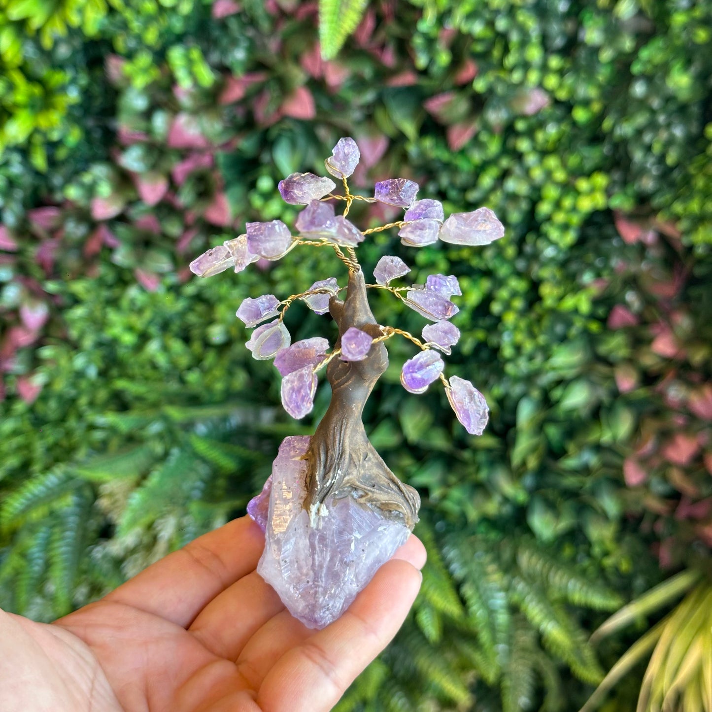 Natural Amethyst Bonsai Tree with Amethyst Base