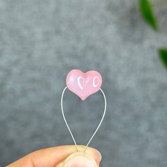 Natural Yanyuan Agate Heart Charm