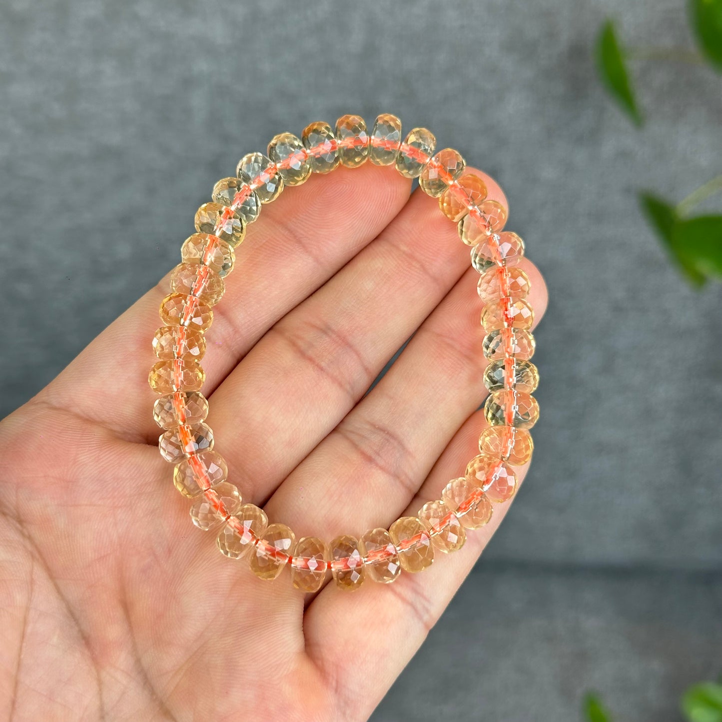 Natural Citrine Faceted Rondell Bracelet Size 8-8.5 mm