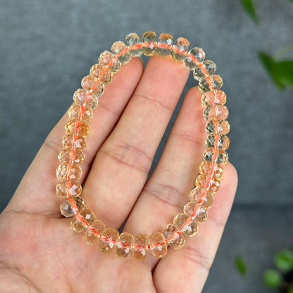 Natural Citrine Faceted Rondell Bracelet Size 8-8.5 mm