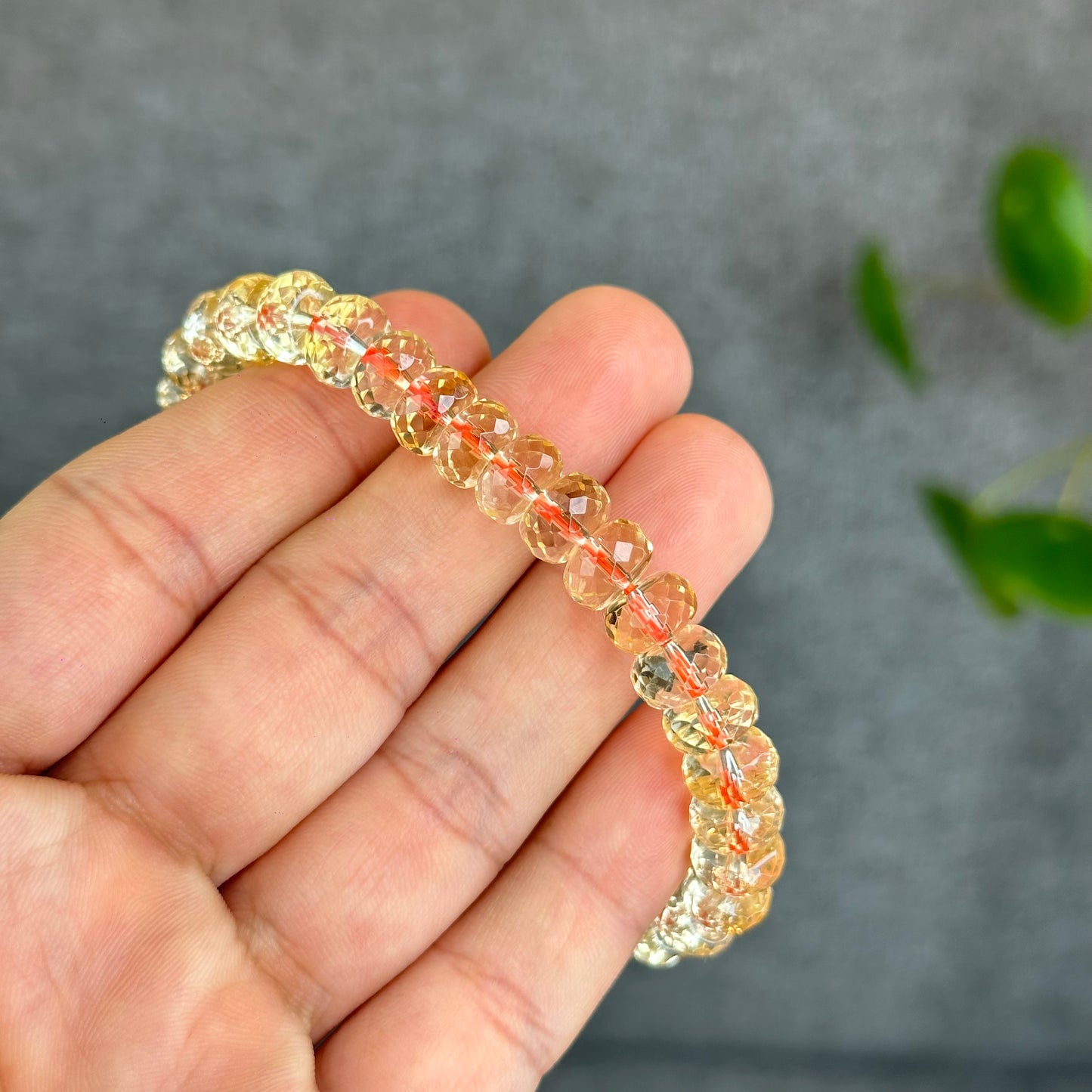 Natural Citrine Faceted Rondell Bracelet Size 8-8.5 mm