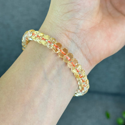 Natural Citrine Faceted Rondell Bracelet Size 8-8.5 mm