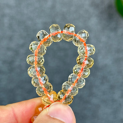 Natural Citrine Faceted Rondell Bracelet Size 8-8.5 mm