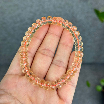 Natural Citrine Faceted Rondell Bracelet Size 8-8.5 mm