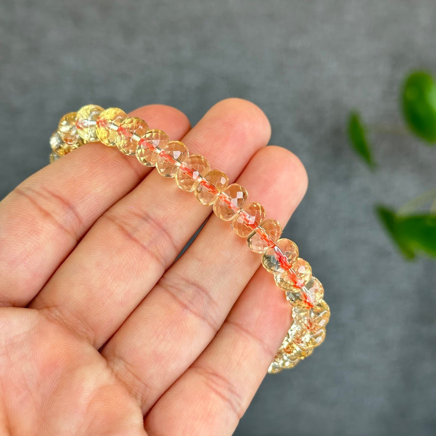 Natural Citrine Faceted Rondell Bracelet Size 8-8.5 mm