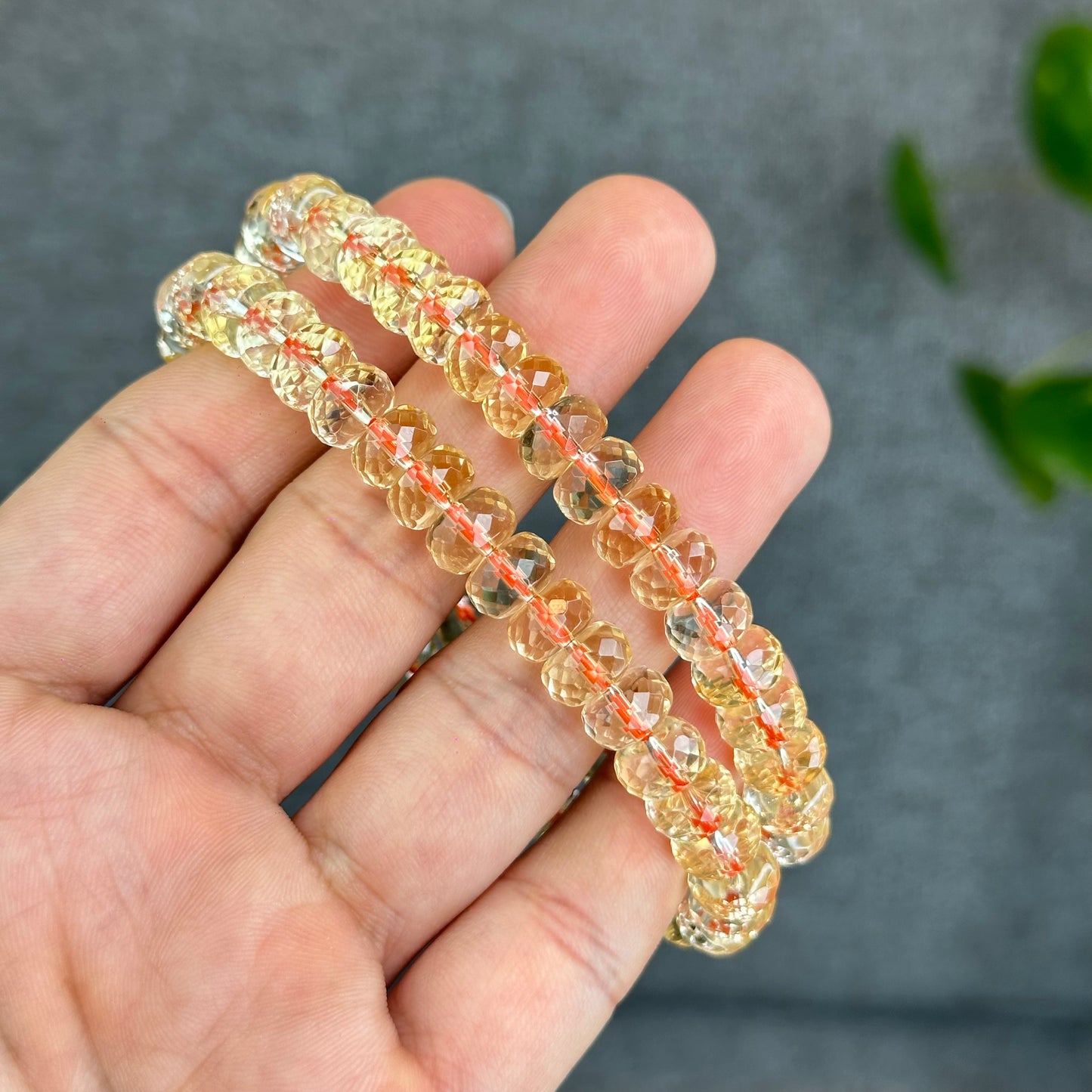 Natural Citrine Faceted Rondell Bracelet Size 8-8.5 mm