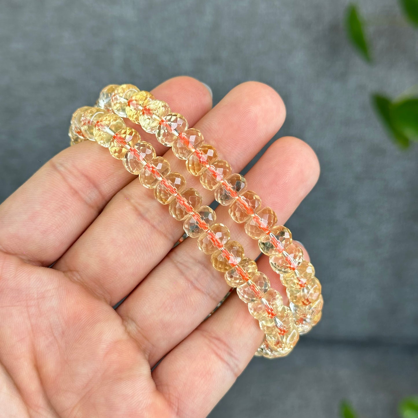 Natural Citrine Faceted Rondell Bracelet Size 8-8.5 mm