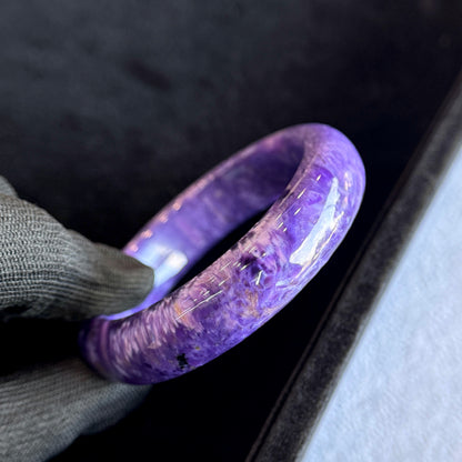 Charoite Bangle Leaf Style Size 57 mm