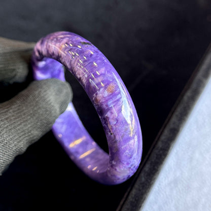 Charoite Bangle Leaf Style Size 57 mm
