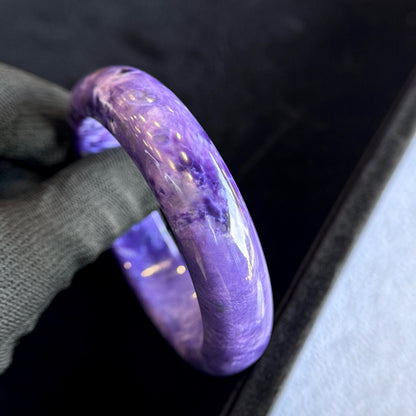 Charoite Bangle Leaf Style Size 57 mm