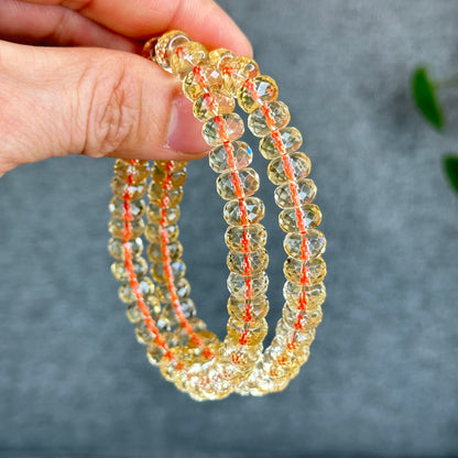 Natural Citrine Faceted Rondell Bracelet Size 8-8.5 mm