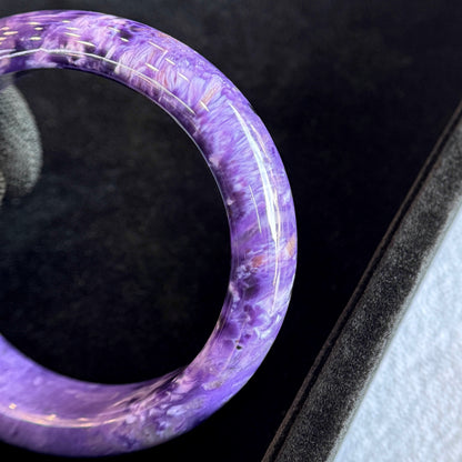 Charoite Bangle Leaf Style Size 57 mm