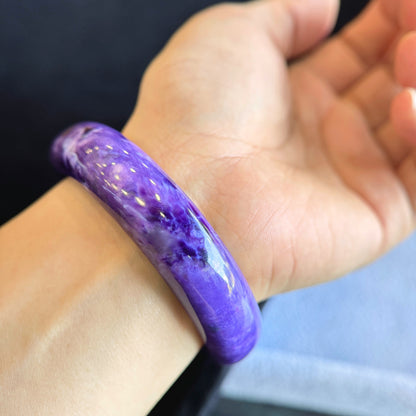 Charoite Bangle Leaf Style Size 57 mm