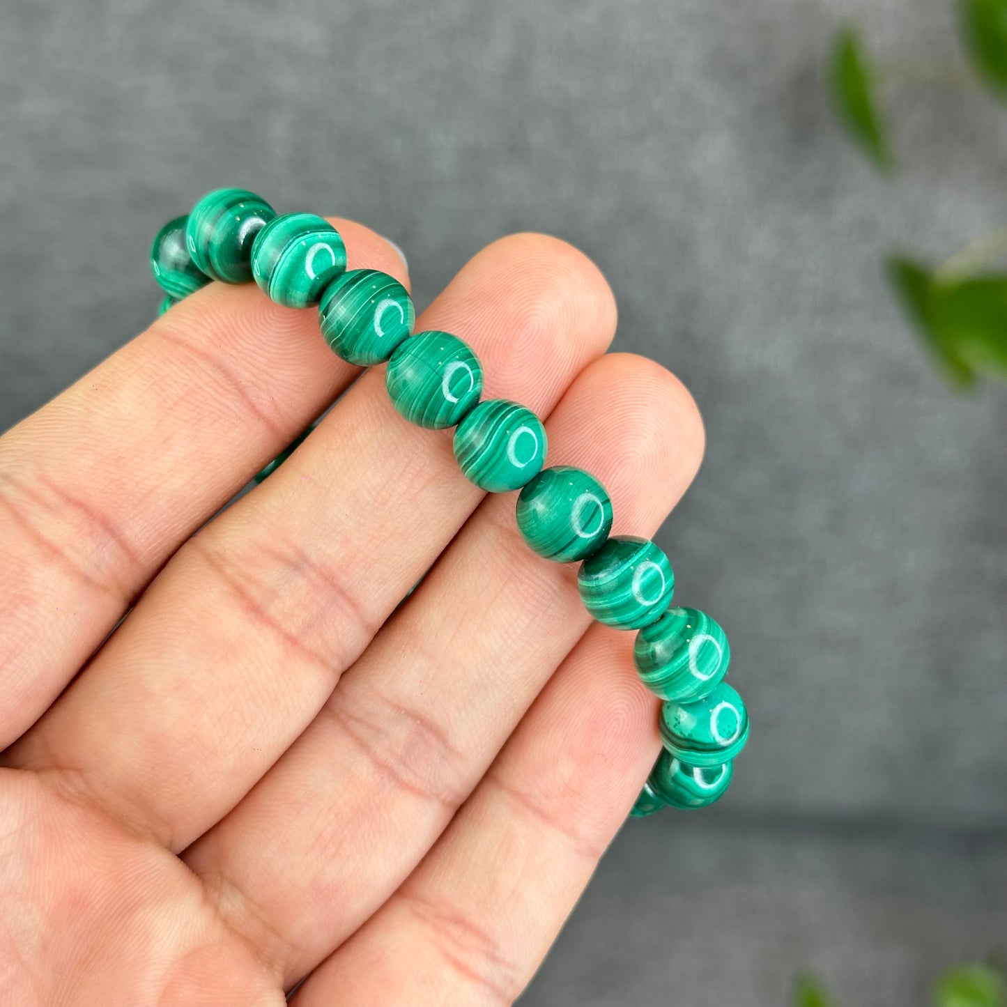 Natural Malachite Bracelet Size 8-9 mm