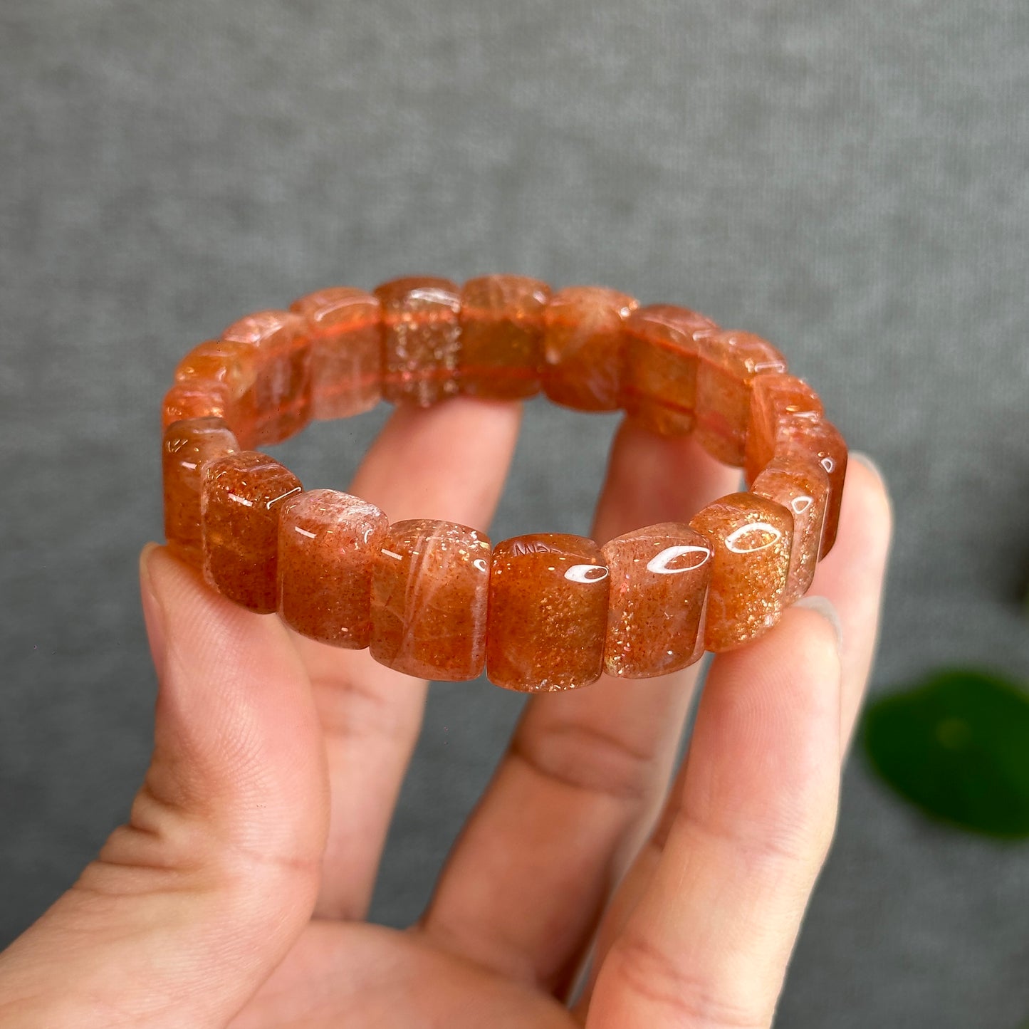 Golden Sunstone Flat Bracelet Size 14 mm