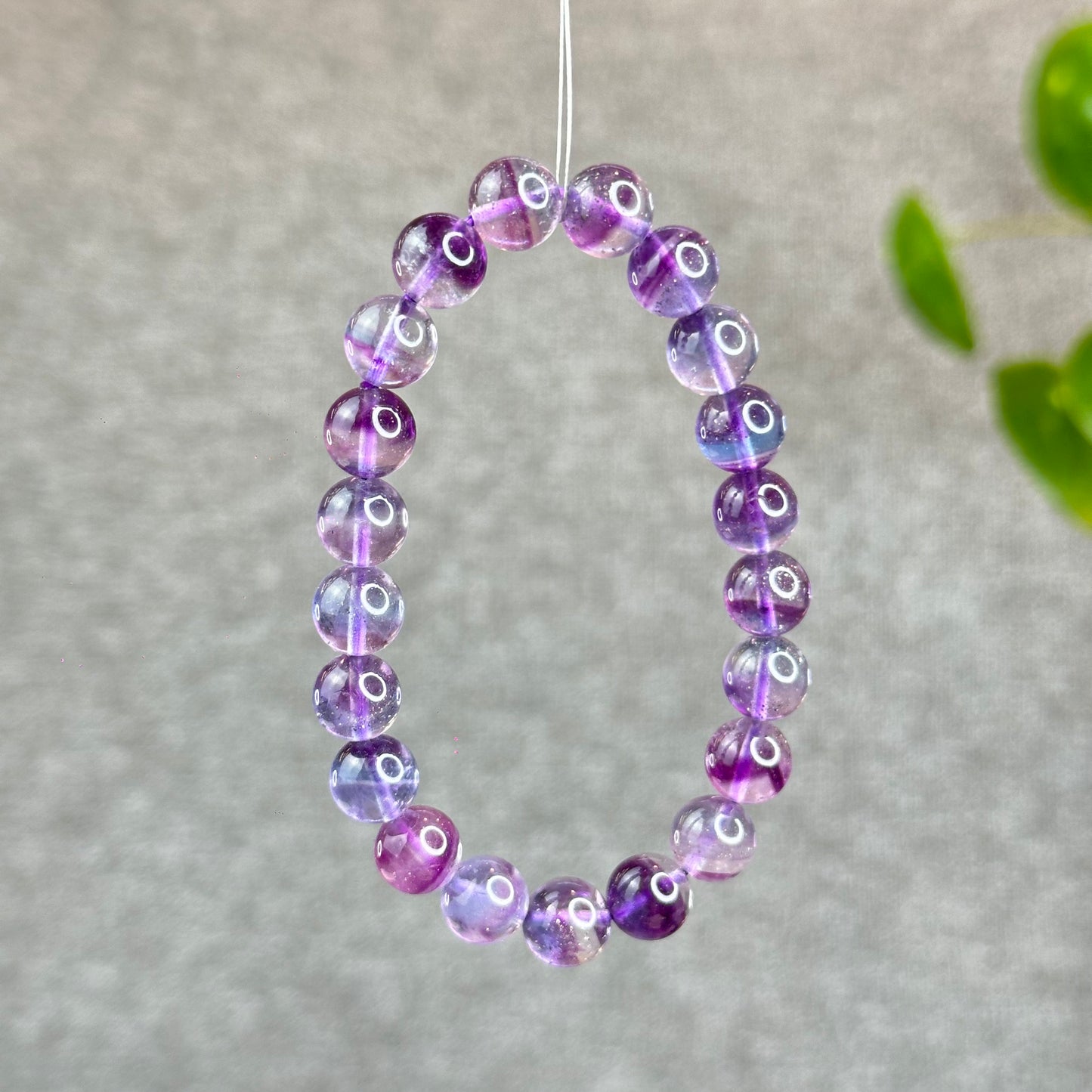 Natural Fluorite with Pyrite Bracelet Size 9 mm