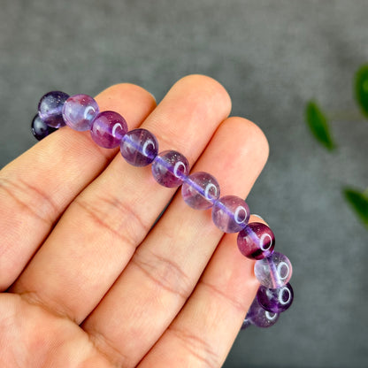 Natural Fluorite with Pyrite Bracelet Size 9 mm