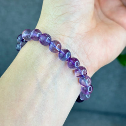 Natural Fluorite with Pyrite Bracelet Size 9 mm