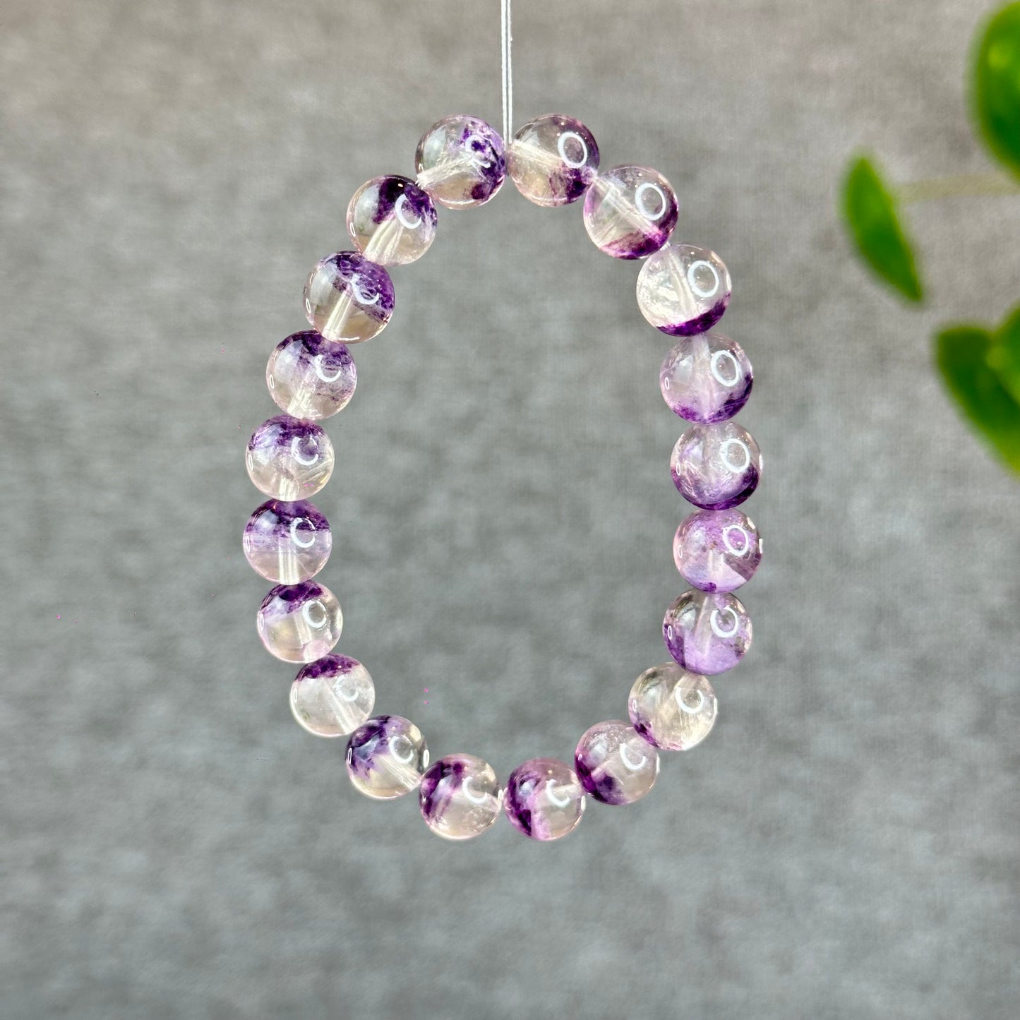 Fluorite violette des États-Unis dans des bracelets à quartz taille 9,5 mm
