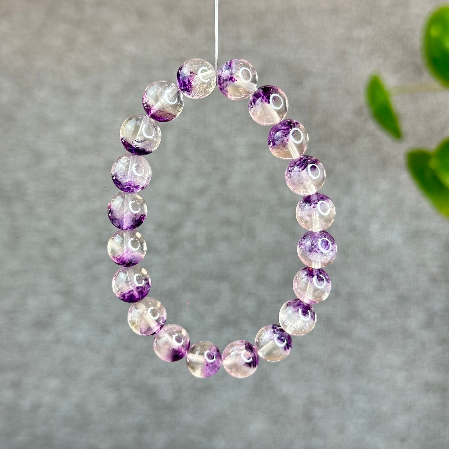Fluorite violette des États-Unis dans des bracelets à quartz taille 9,5 mm