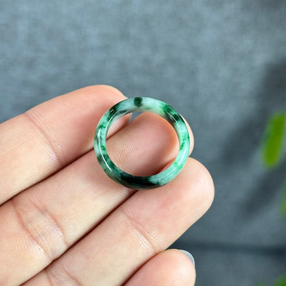 Son Thuy Green Jadeite Jade Ring Leaf Style Size 1.8