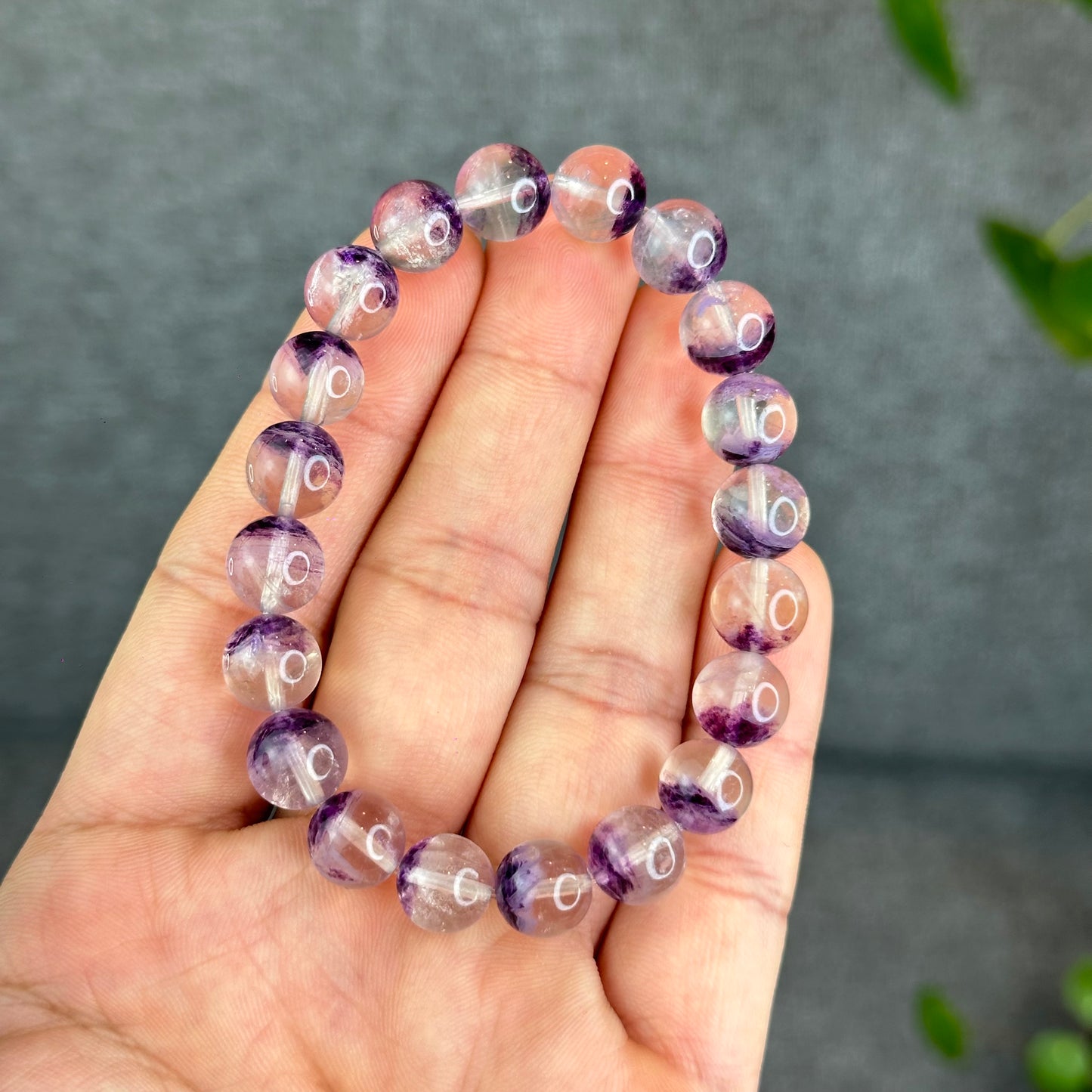 Fluorite violette des États-Unis dans des bracelets à quartz taille 9,5 mm