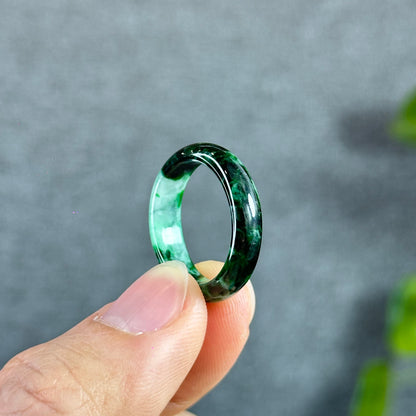 Son Thuy Green Jadeite Jade Ring Leaf Style Size 1.8