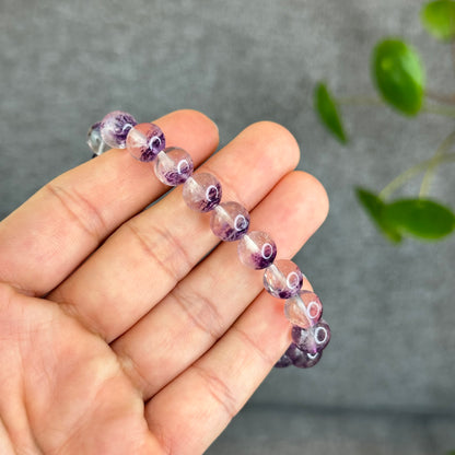 Fluorite violette des États-Unis dans des bracelets à quartz taille 9,5 mm